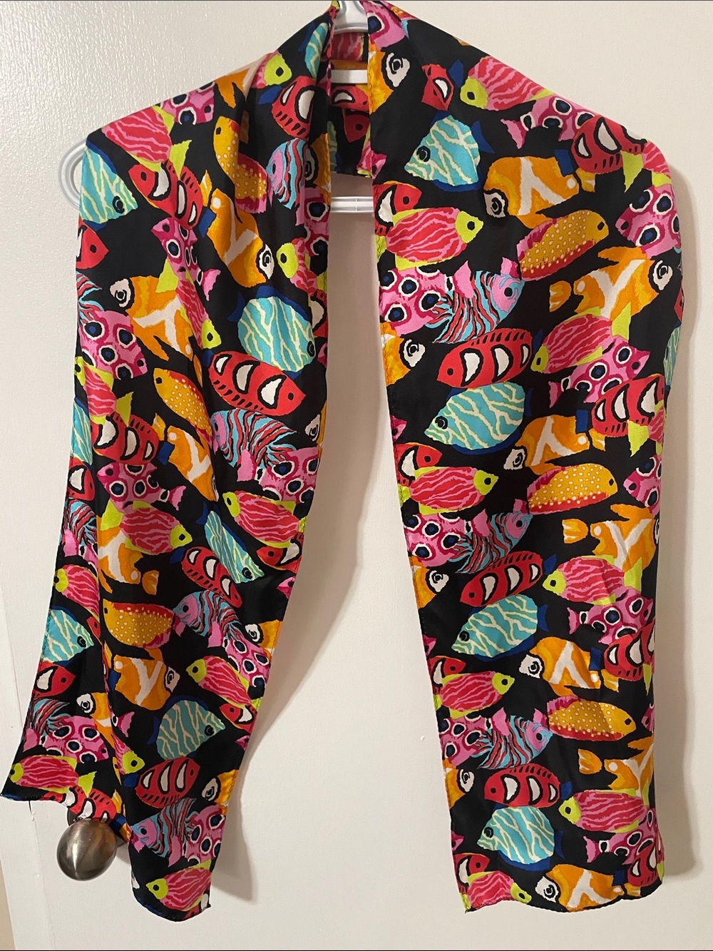Echo Multicolour Silk Fish Print Scarf